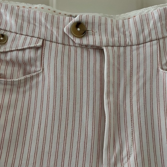Anthropologie the Essential Slim Striped Ankle Pant Stretch Size 0 - Picture 2 of 5